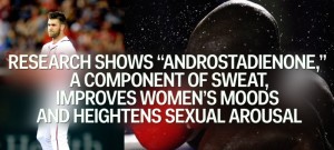 Androstadienone a component of sweat, improves women's moods….